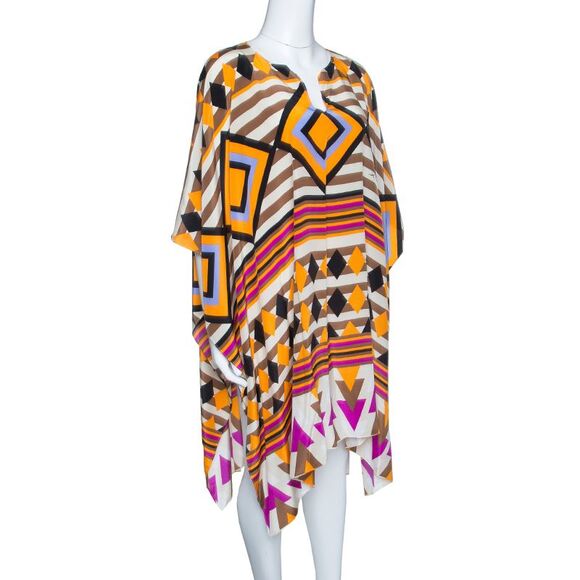 Issa Multicolor Printed Silk Kaftan Tunic ( Free Size ) - Picture 2 of 4